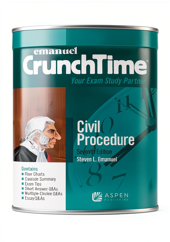 Emanuel CrunchTime Civil Law Procedure book cover on a digital device