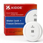 Water Leak Detector Kidde WiFi Battery Powered White Compact Sensor-0
