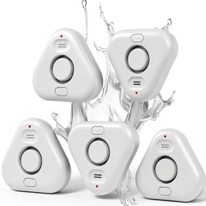 Water Leak Detector STECHRO WD76 5 Sensors White Battery Powered-0
