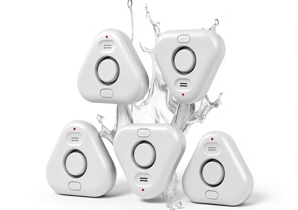Water Leak Detector STECHRO WD76 5 Sensors White Battery Powered-0