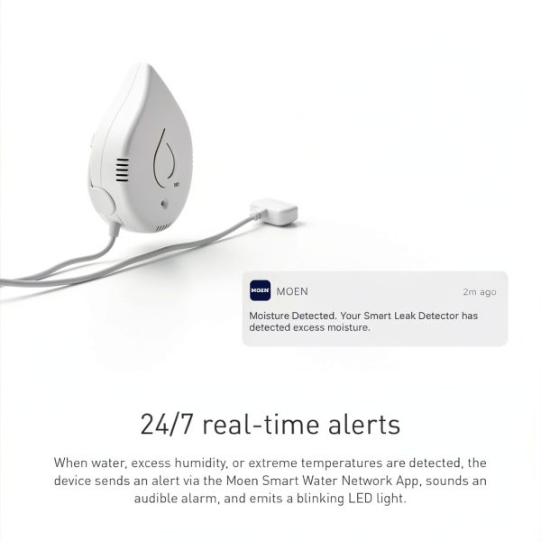 Moen Smart Leak Detector White 3 Sensor Kit with 48 Inch Remote Cable-1