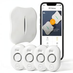 METAK Water Leak Detector 6 Sensor + 1 Gateway White Wi‑Fi System-0