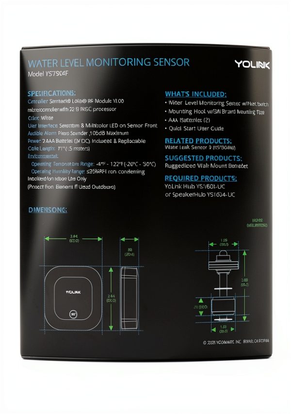 YoLink Water Level Sensor YS7904-UC 1320ft Range Battery Powered-2