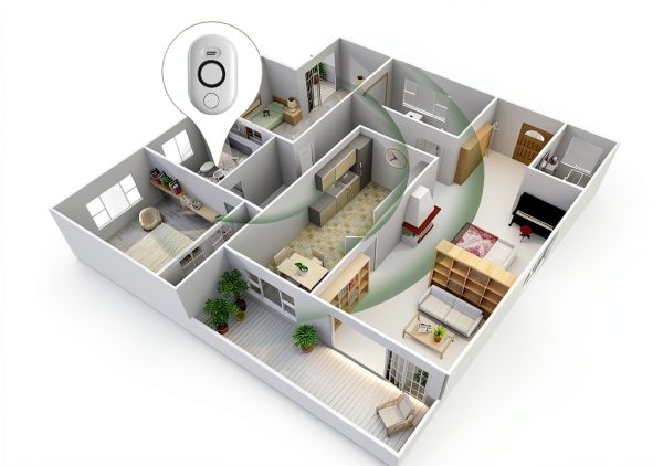 Water Leak Detector METAK 5 Sensors White ABS Mini Alarm-3