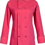 Women's Basic Short Sleeve Chef Coat FAME Raspberry Reversible Closure-0