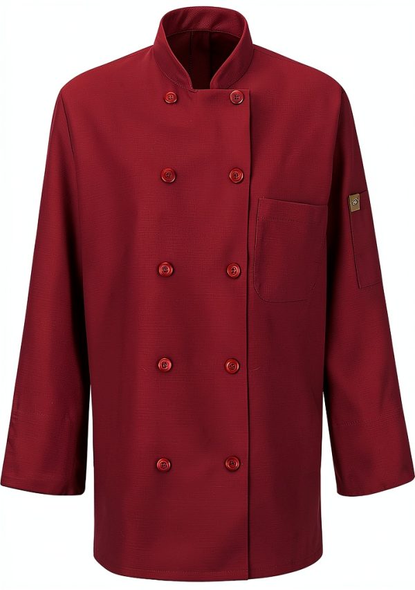 Red Kap womens Long Sleeve Ten Button Chef Coat With Mimix and Oilblok-2