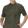 Chef Works Women's Mojave Short Sleeve Chef Coat Olive XL-0